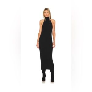 Enza Costa Sweater Knit Halter Turtleneck Dress